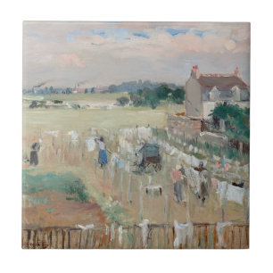 Berthe Morisot - Hanging the Laundry out to Dry Ceramic Tile