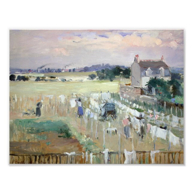 Berthe Morisot - Hanging the Laundry out to Dry Photo Print (Front)