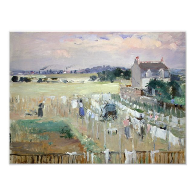 Berthe Morisot - Hanging the Laundry out to Dry Photo Print (Front)