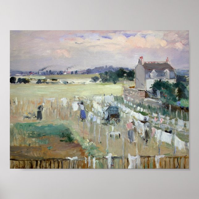 Berthe Morisot - Hanging the Laundry out to Dry Poster (Front)