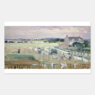 Berthe Morisot - Hanging the Laundry out to Dry Rectangular Sticker