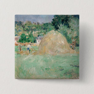 Berthe Morisot - Haystacks at Bougival 15 Cm Square Badge