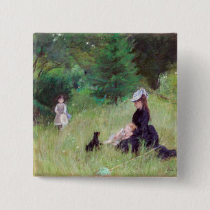 Berthe Morisot - In a Park 15 Cm Square Badge