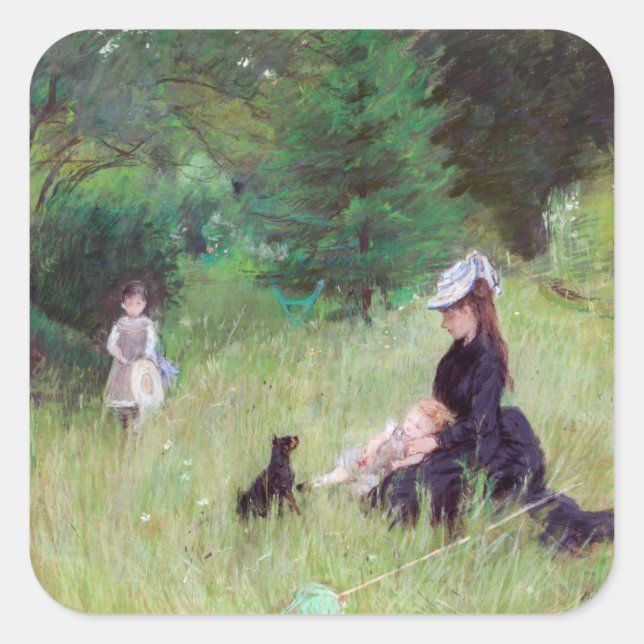 Berthe Morisot - In a Park Square Sticker (Front)