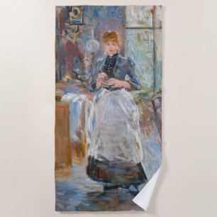 Berthe Morisot - In the Dining Room Beach Towel