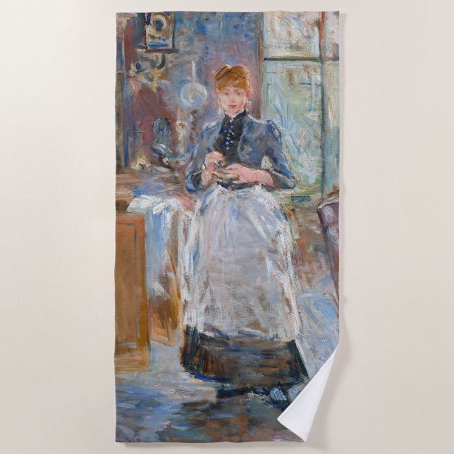 Berthe Morisot - In the Dining Room Beach Towel (Front)