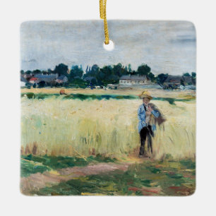 Berthe Morisot - In the Wheatfield at Gennevillier Ceramic Ornament