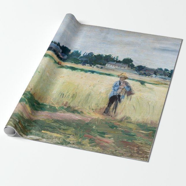 Berthe Morisot - In the Wheatfield at Gennevillier Wrapping Paper (Unrolled)