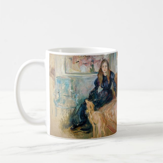 Berthe Morisot - Julie and her Greyhound Laerte Coffee Mug (Left)