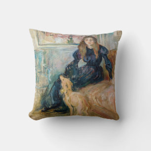 Berthe Morisot - Julie and her Greyhound Laerte Cushion