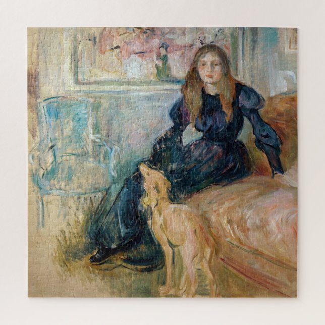 Berthe Morisot - Julie and her Greyhound Laerte Jigsaw Puzzle (Vertical)