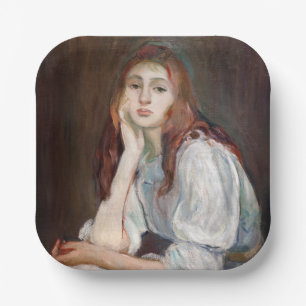 Berthe Morisot - Julie Daydreaming Paper Plate