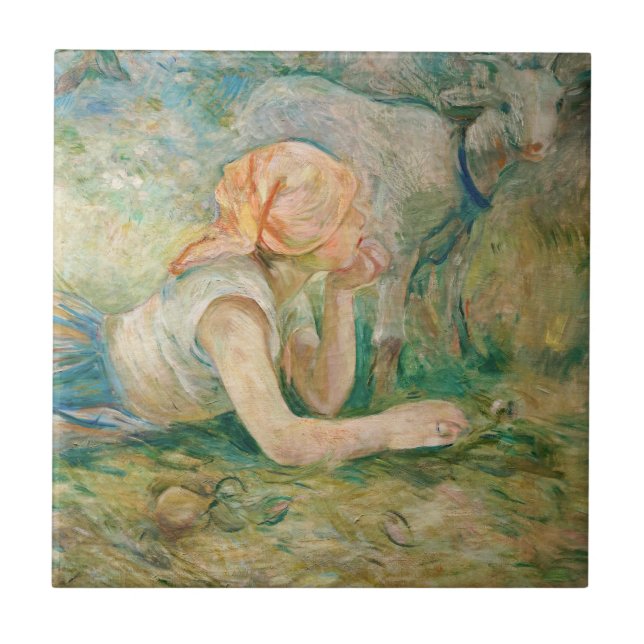 Berthe Morisot - Shepherdess Resting Ceramic Tile (Front)