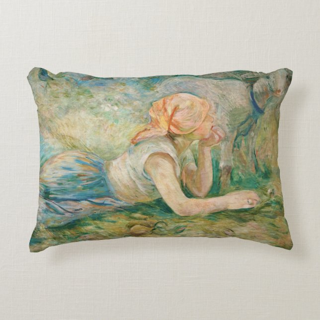 Berthe Morisot - Shepherdess Resting Decorative Cushion (Front)