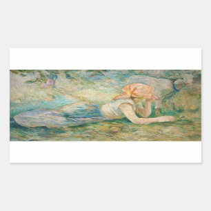 Berthe Morisot - Shepherdess Resting Rectangular Sticker