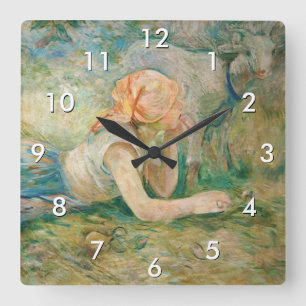 Berthe Morisot - Shepherdess Resting Square Wall Clock