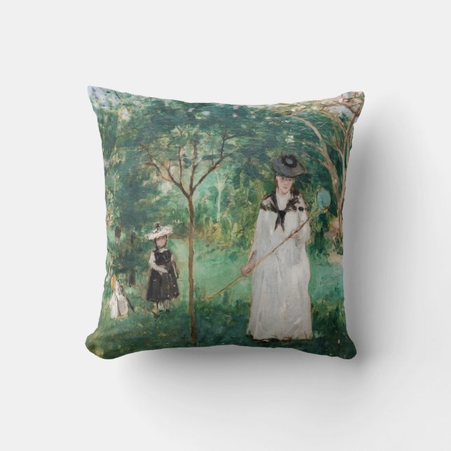 Berthe Morisot - The Butterfly Hunt Cushion (Front)