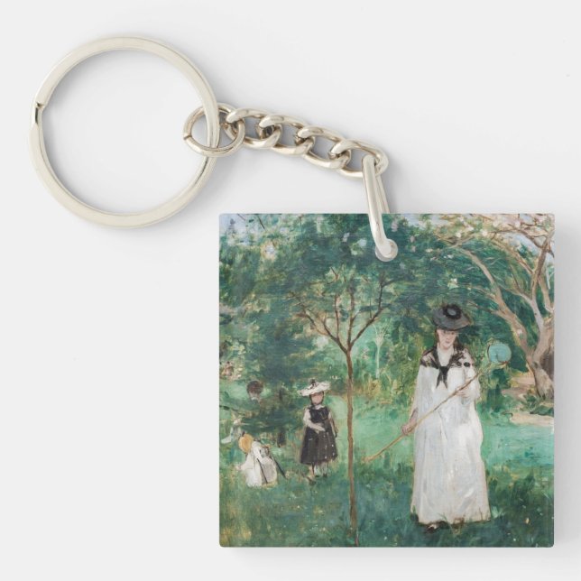 Berthe Morisot - The Butterfly Hunt Key Ring (Front)