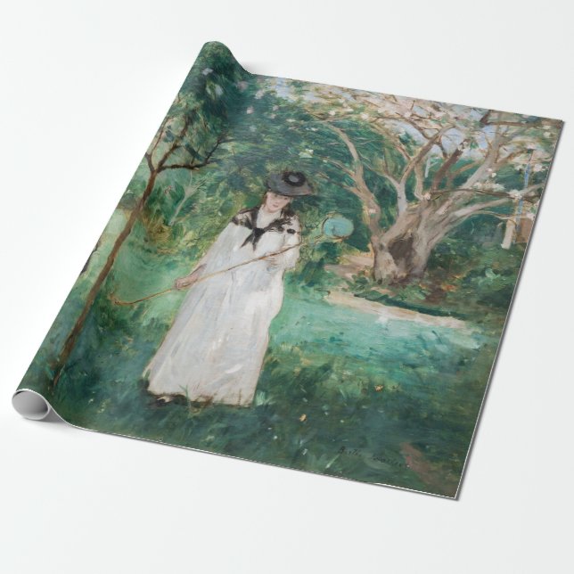 Berthe Morisot - The Butterfly Hunt Wrapping Paper (Unrolled)