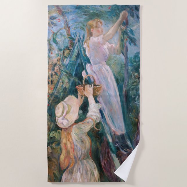 Berthe Morisot - The Cherry Picker Beach Towel (Front)