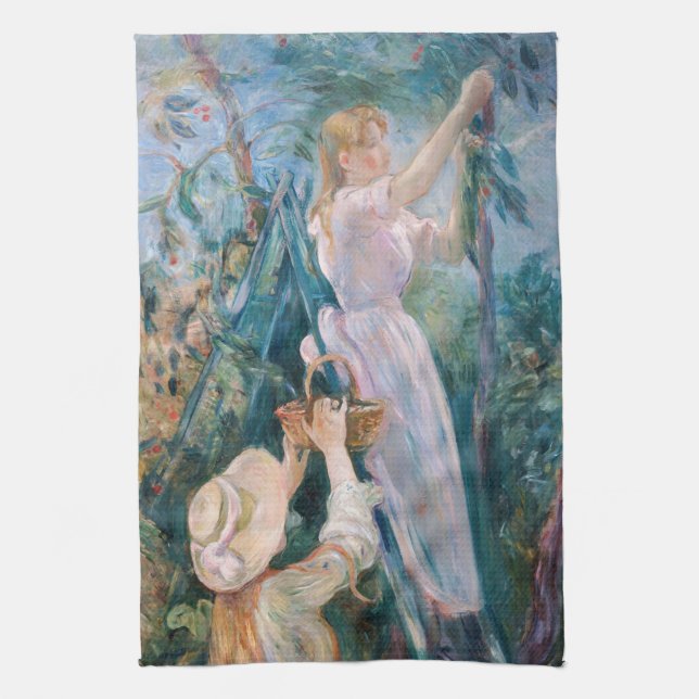 Berthe Morisot - The Cherry Picker Tea Towel (Vertical)