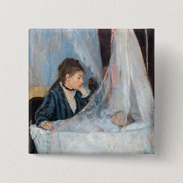 Berthe Morisot - The Cradle 15 Cm Square Badge (Front)