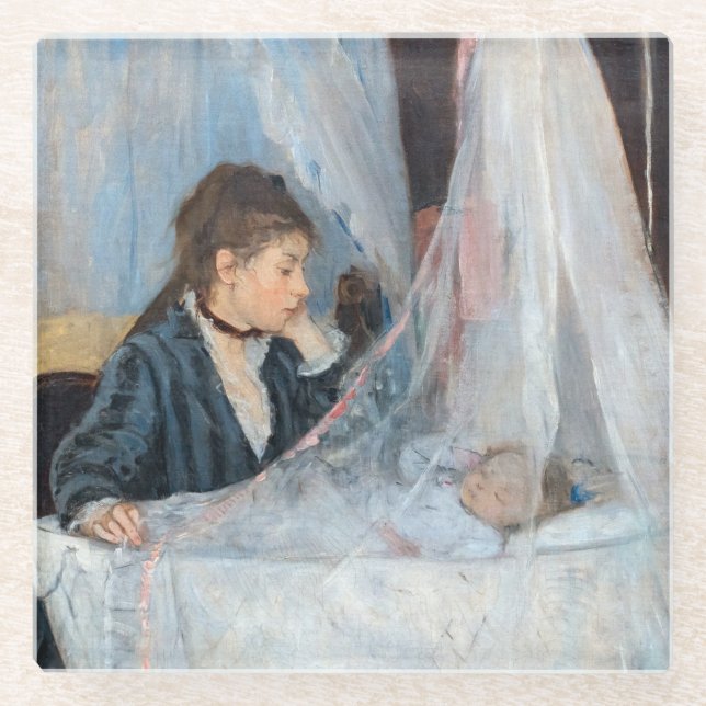 Berthe Morisot - The Cradle Glass Coaster (Front)