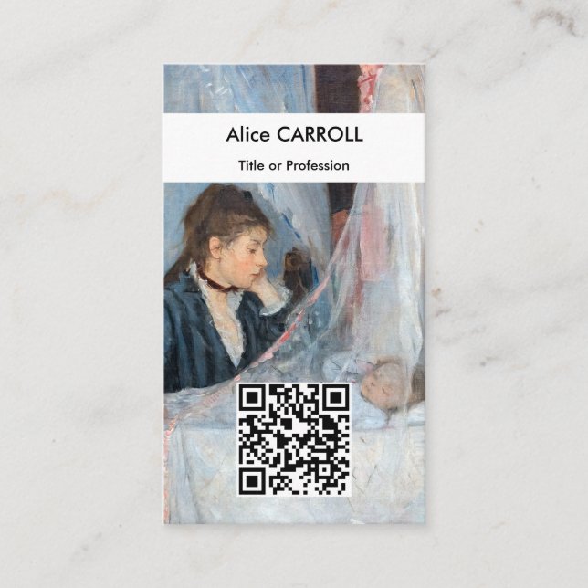 Berthe Morisot - The Cradle - QR Code Business Card (Front)