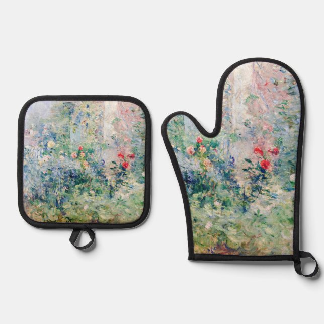 Berthe Morisot - The Garden at Bougival Oven Mitt & Pot Holder Set (Front)