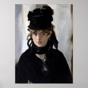 Berthe Morisot With a Bouquet of Violets, Manet Poster