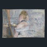 Berthe Morisot - Woman at Her Toilette Tea Towel<br><div class="desc">Woman at Her Toilette / Lady at Her Toilette / Young Woman at the Mirror / Femme à sa toilette - Berthe Morisot,  1880</div>