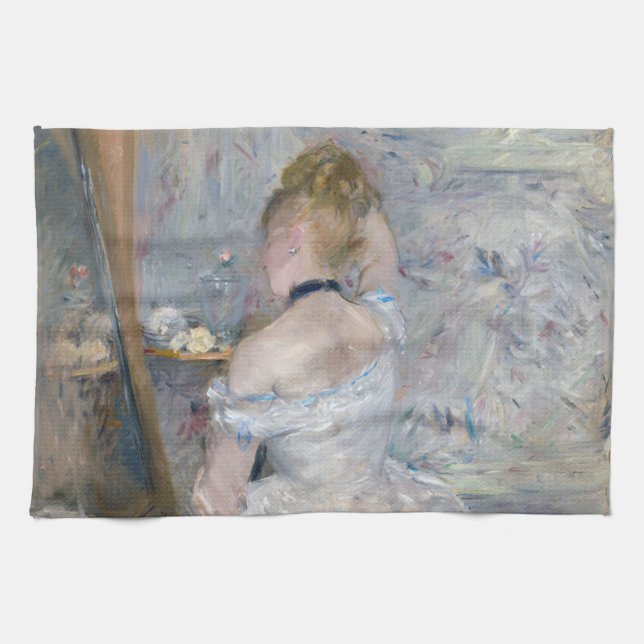 Berthe Morisot - Woman at Her Toilette Tea Towel (Horizontal)