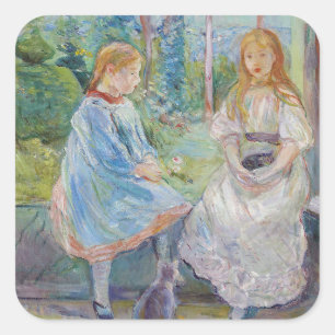 Berthe Morisot - Young Girls at the Window Square Sticker