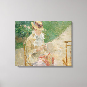 Berthe Morisot - Young Woman Knitting Canvas Print