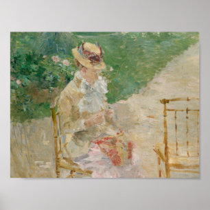 Berthe Morisot - Young Woman Knitting Poster
