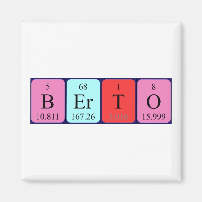 Berto periodic table name magnet (Front)