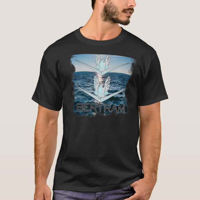 Bertram Yachts Printed On Back T-Shirt (Front)