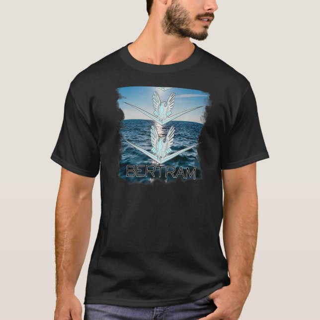Bertram Yachts Printed On Back T-Shirt (Front)