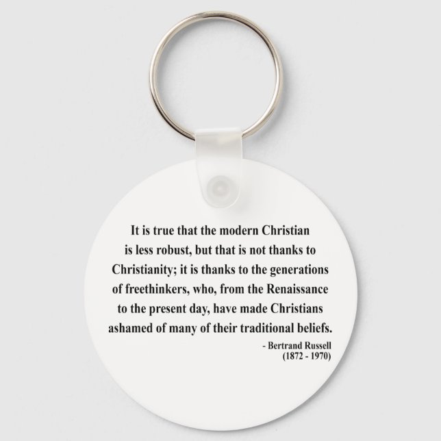 Bertrand Russell Quote 6a Key Ring (Front)