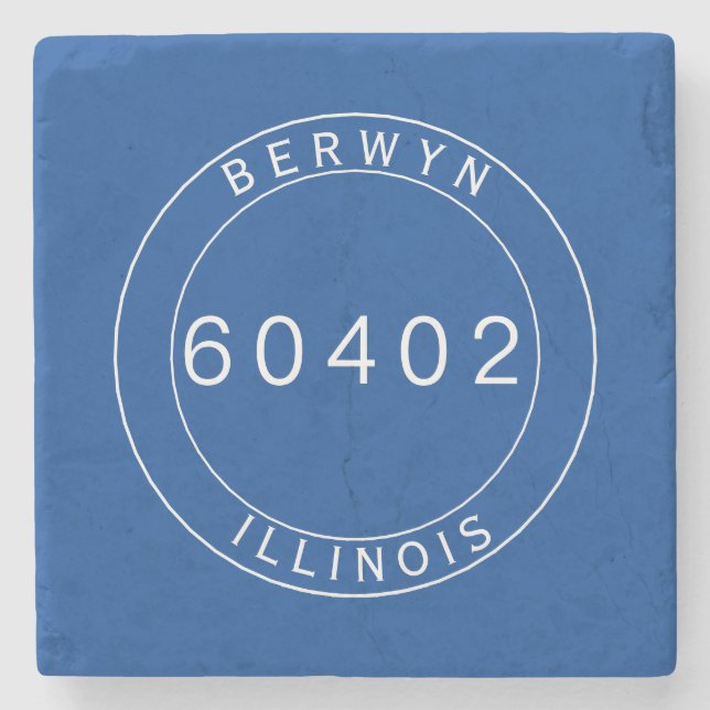 Berwyn, Illnois Zip Code Stone Coaster (Front)