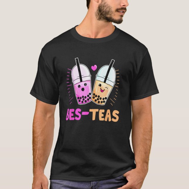 Bes Teas Besties Bubble Tea Cute Boba Best Friends T-Shirt (Front)