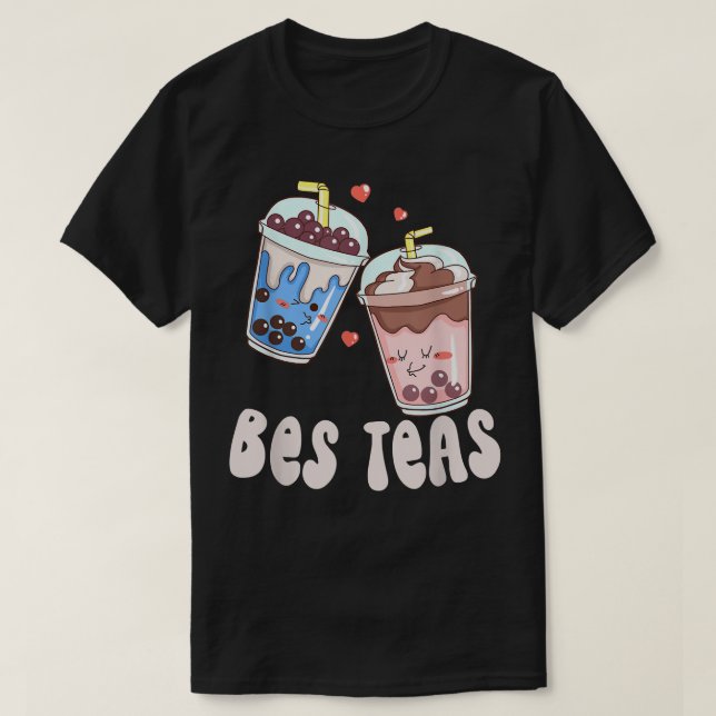 Bes Teas Besties Cute Kawaii Bubble Tea Boba Best  T-Shirt (Design Front)