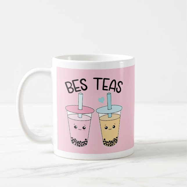 Bes Teas Boba Tea Mug | Bubble Tea Besties Gift (Left)
