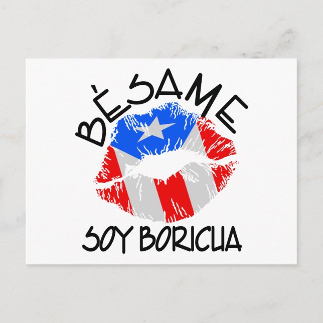 Besame Soy Boricua Kiss Me I'm Puerto Rican Postcard (Front)