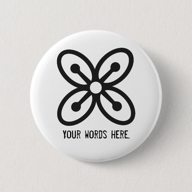 BESE SAKA | Symbol of Affluence, Power, Abundance 6 Cm Round Badge (Front)