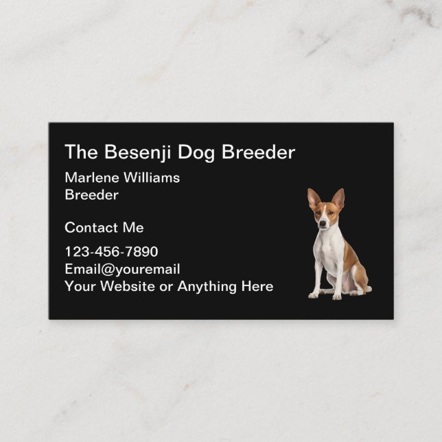 Besenji Dog Breeder And Rescue Business Cards (Front)