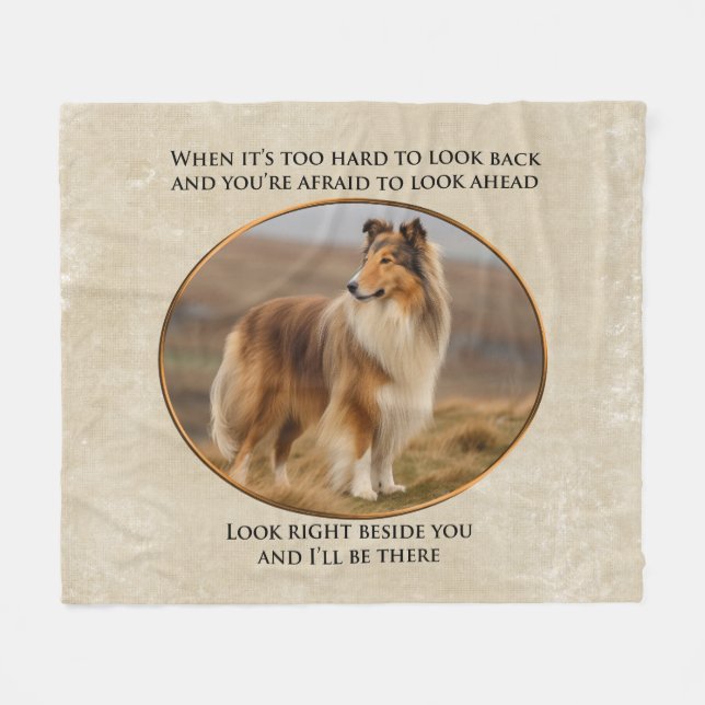 Beside You Collie Fleece Blanket (Front (Horizontal))