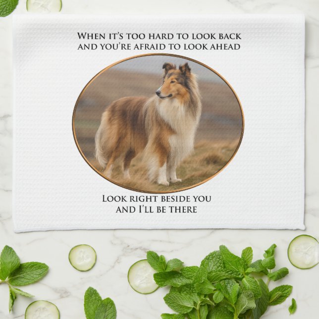 Beside You Collie Tea Towel (Folded)