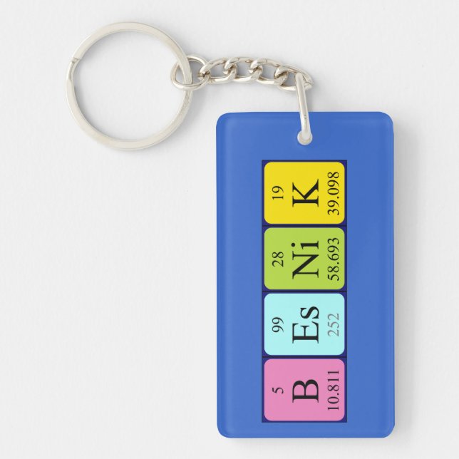 Besnik periodic table name keyring (Front)