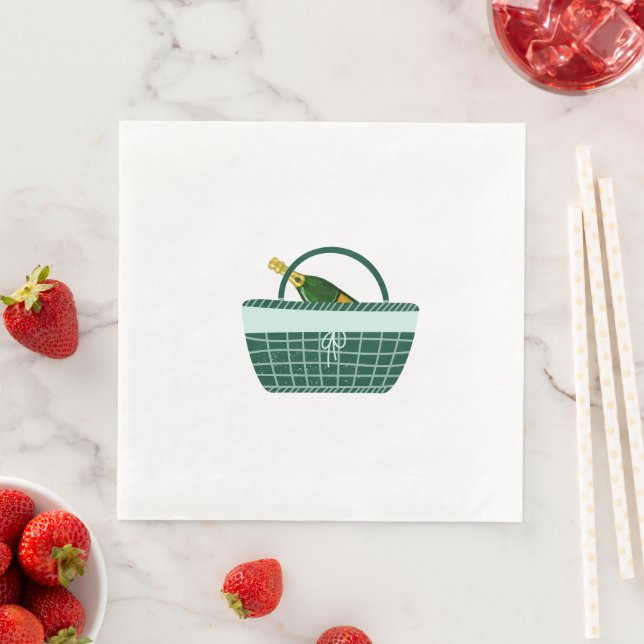 Bespoke Central Park Picnic Wedding Napkins (Insitu)